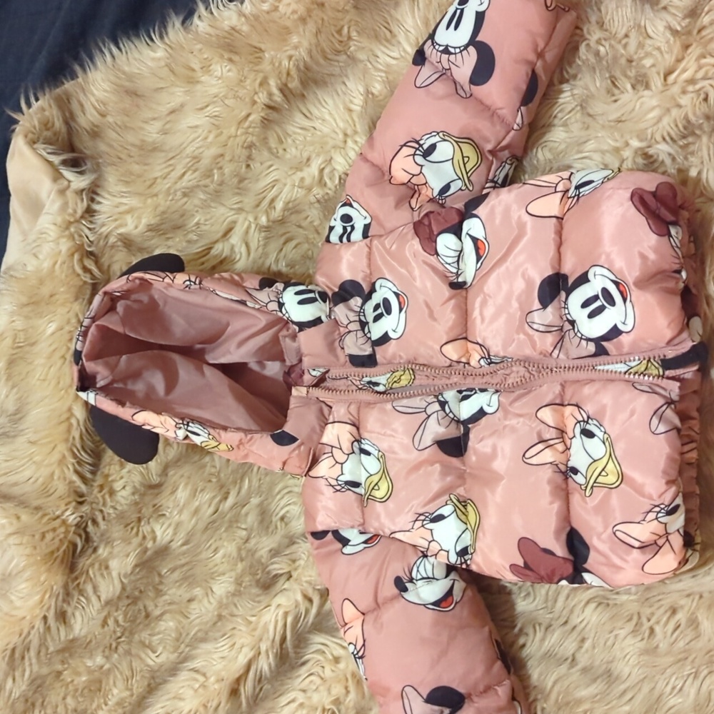 H&M Pink Minnie Mouse Puffer Jacket